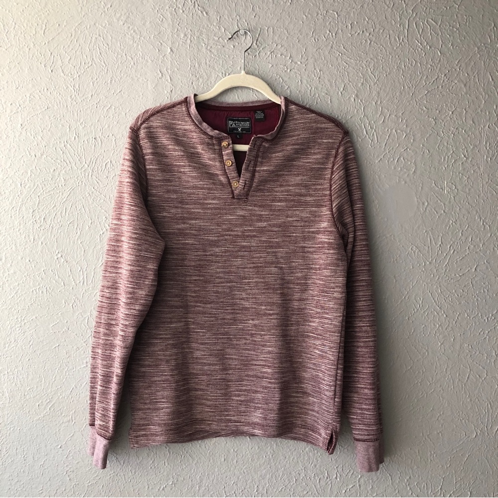 PX Xpression Maroon Long Sleeve Polo Shirt - Large